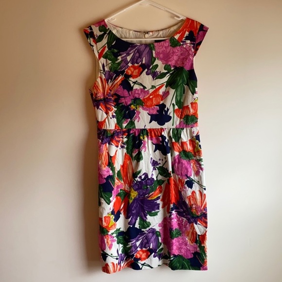 J.Crew Factory Colorful Floral Sheath Dress Size 8 - Picture 2 of 9